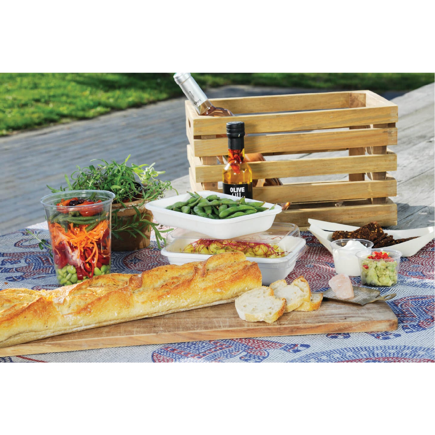 8.3" x 5.5" x 1.4" Compostable Bagasse/Sugarcane To-Go Container / Lid