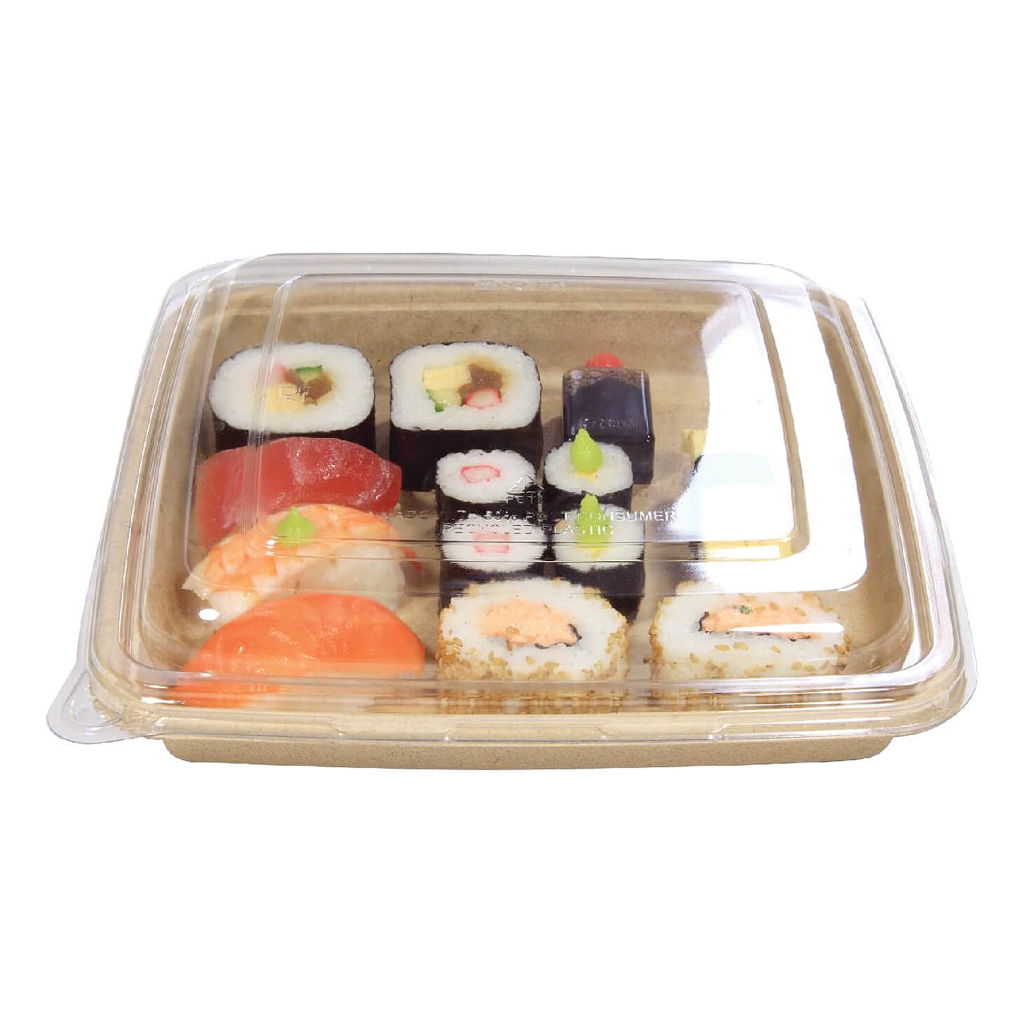 9" x 9" Compostable Bagasse/Sugarcane 33.8oz To-Go Container / Lid