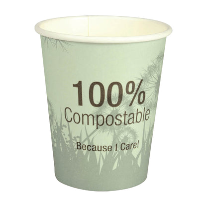 8oz Compostable CPLA Multi-Color Hot Cup and Lid