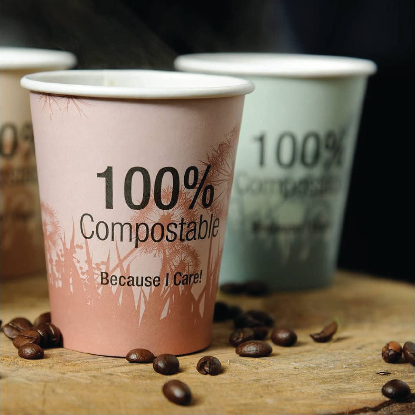 13oz Compostable CPLA Multi-Color Hot Cup and Lid