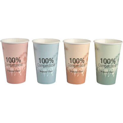 8oz Compostable CPLA Multi-Color Hot Cup / Lid