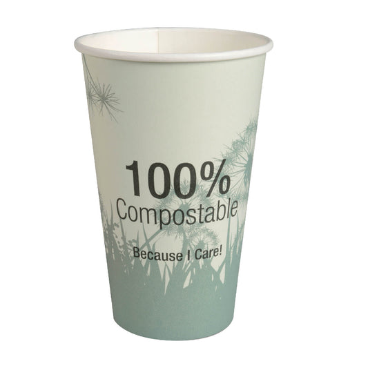 16oz Compostable CPLA Hot Cup and Lid