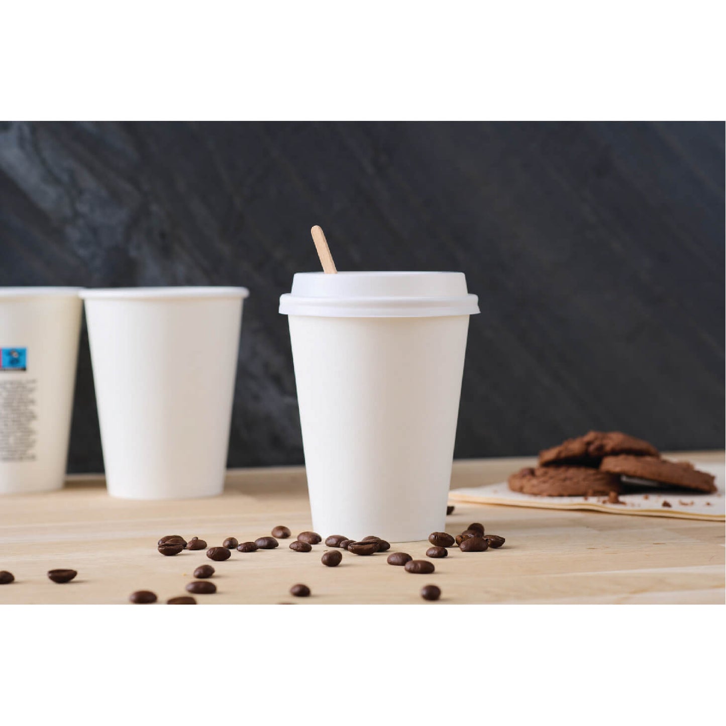 8oz Premium White Coffee Cup and Lid