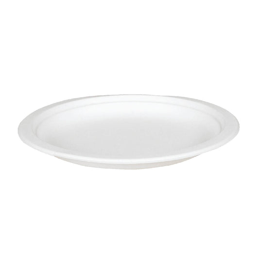 Compostable Bagasse/Sugarcane 7" Round Eco Plate