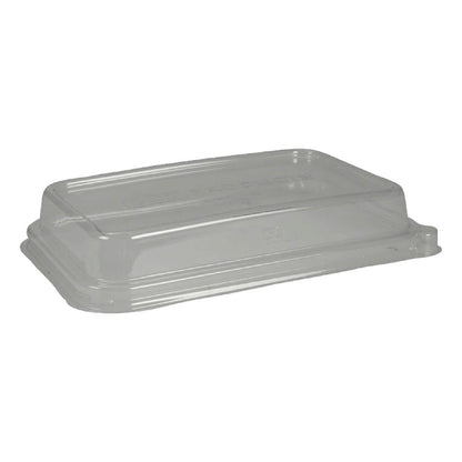 8.3" x 5.5" x 1.4" Compostable Bagasse/Sugarcane To-Go Container and Lid