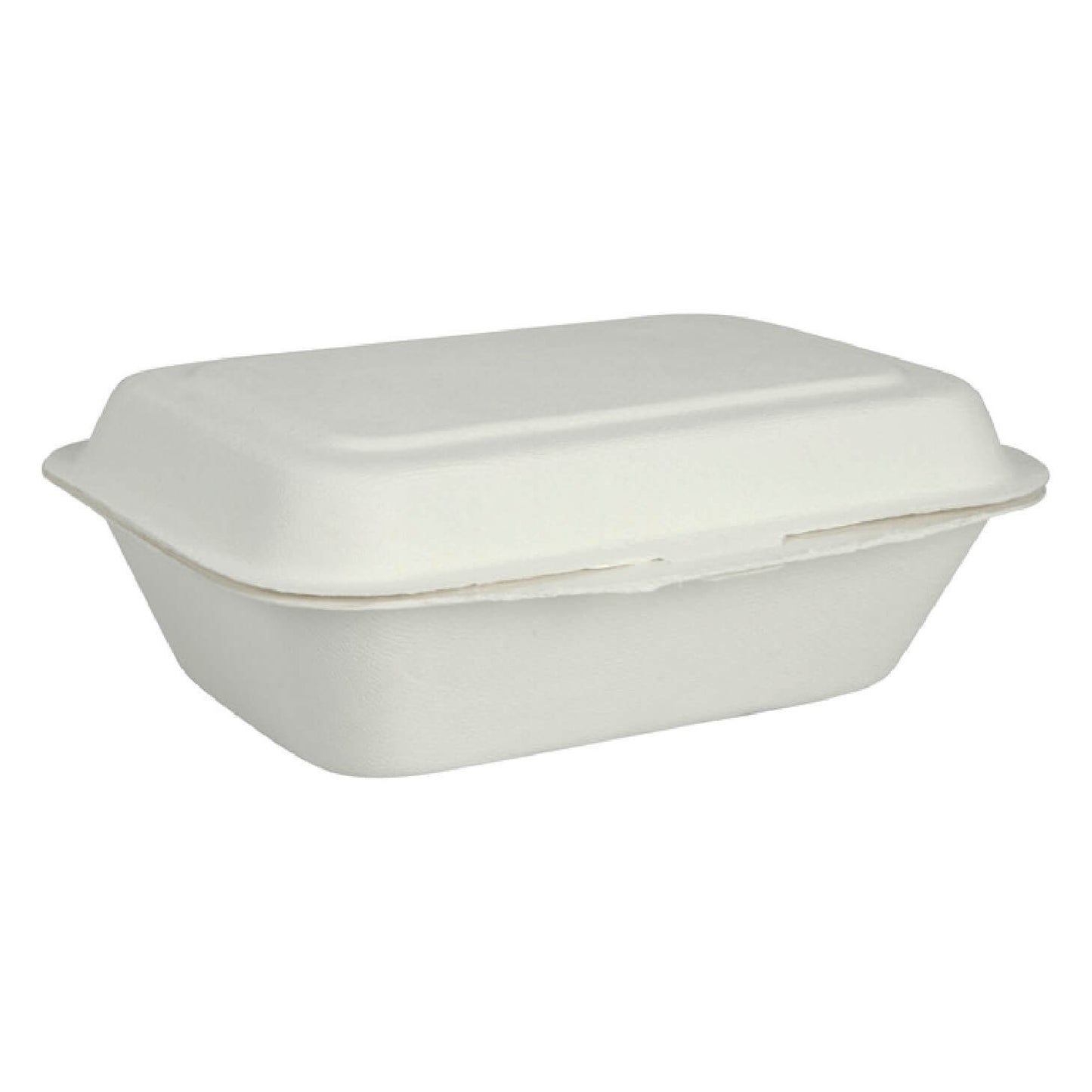 7.3" x 5.4" Compostable Bagasse/Sugarcane Clamshell Container