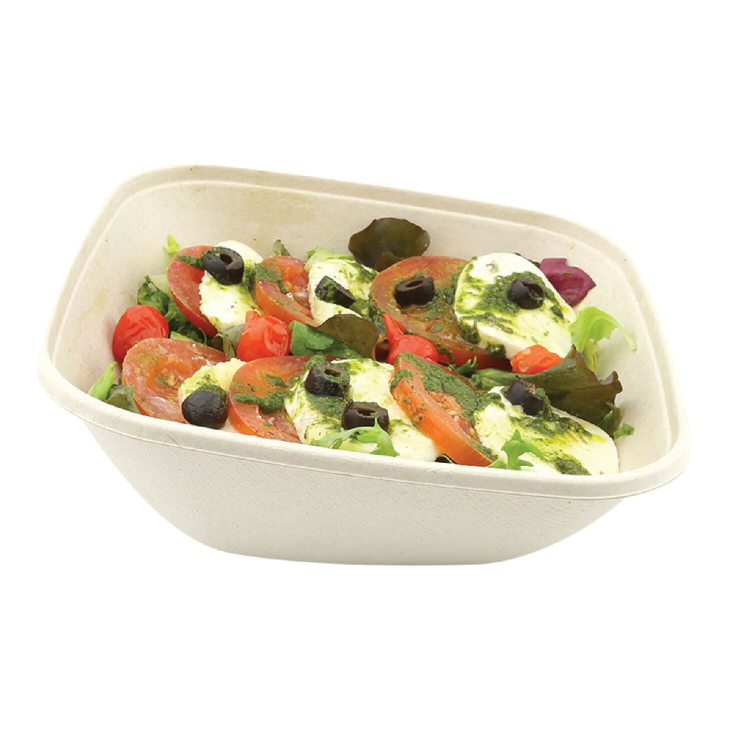 7.3" x 7.2" Compostable Bagasse/Sugarcane 26oz To-Go Container and Lid