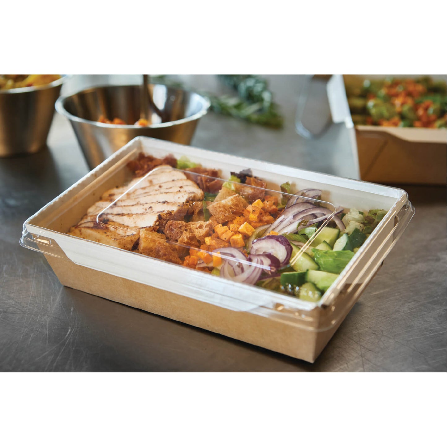 5.7" x 3.7" To-go Stackable Container with Lid