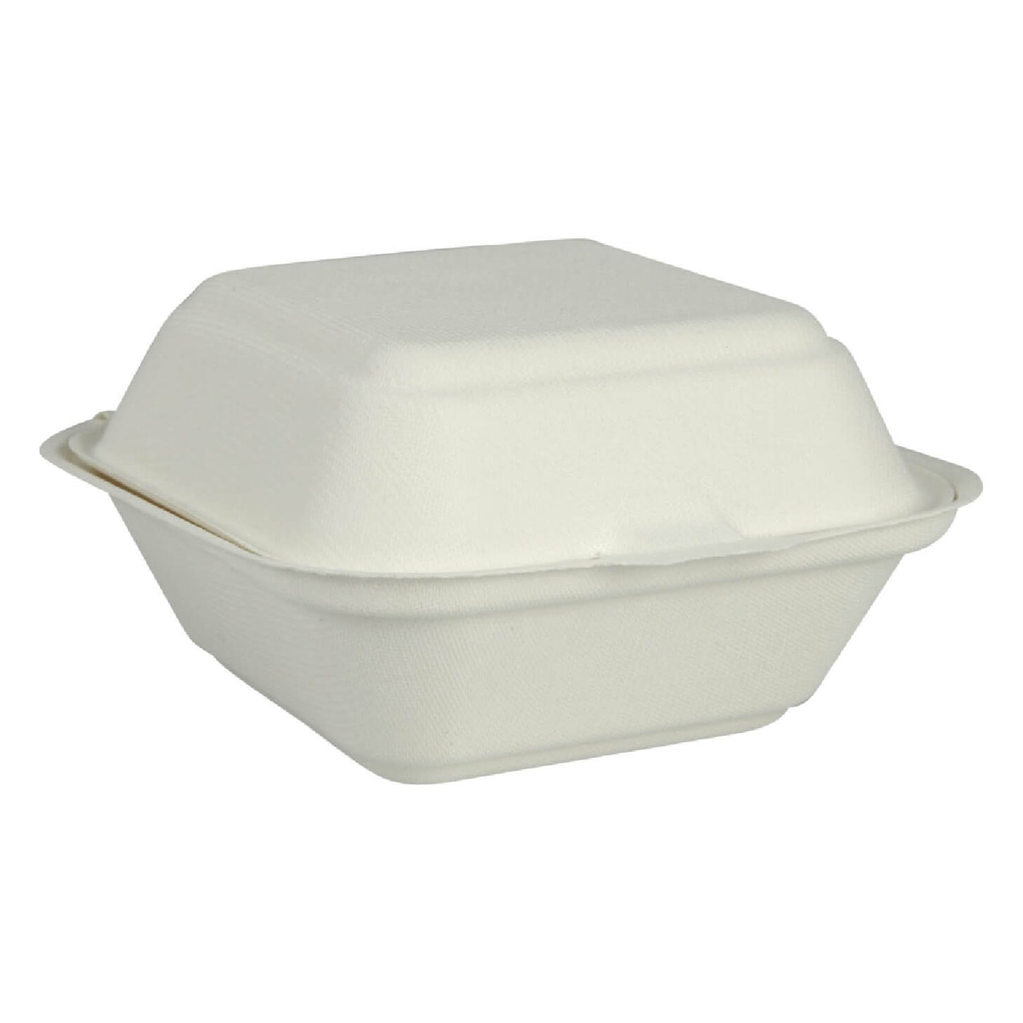 6" x 6" Compostable Bagasse/Sugarcane PFAS-Free Clamshell Container