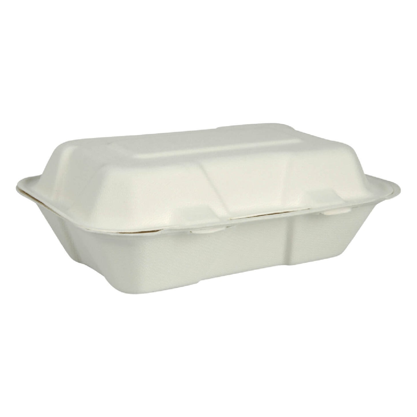 9" x 6" Compostable Bagasse/Sugarcane PFAS-Free Clamshell Container